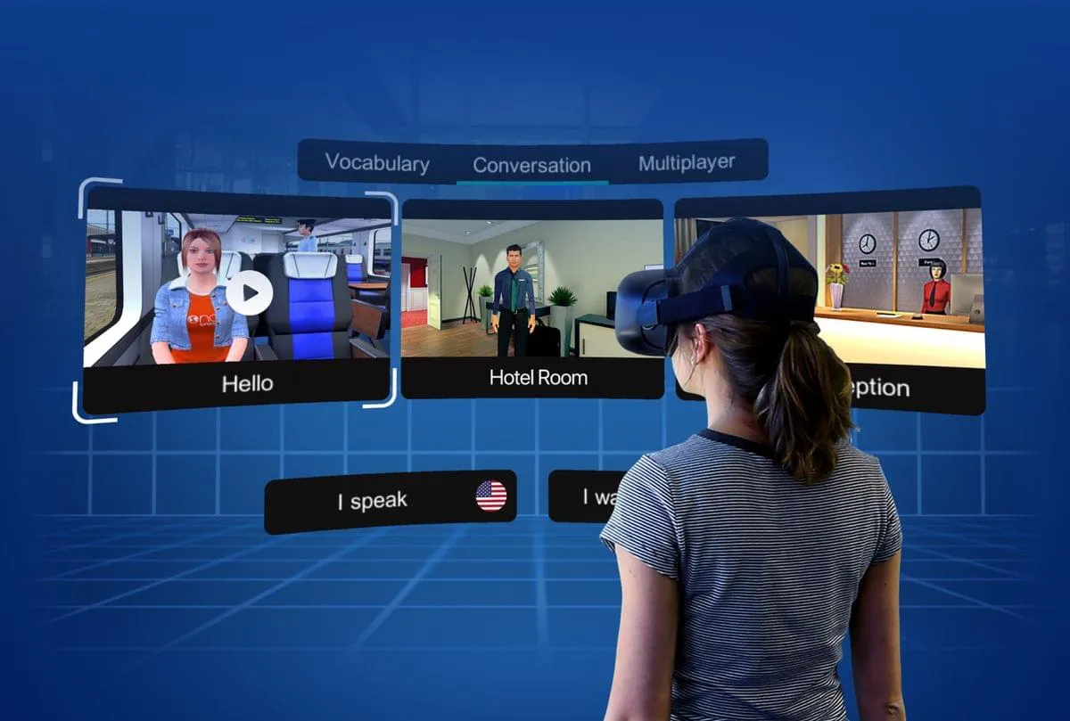 VR keeleõpe. Õpi võõrkeeli virtuaalreaalsuses. Praktiseeri oma keeleoskust VR-prillidega.