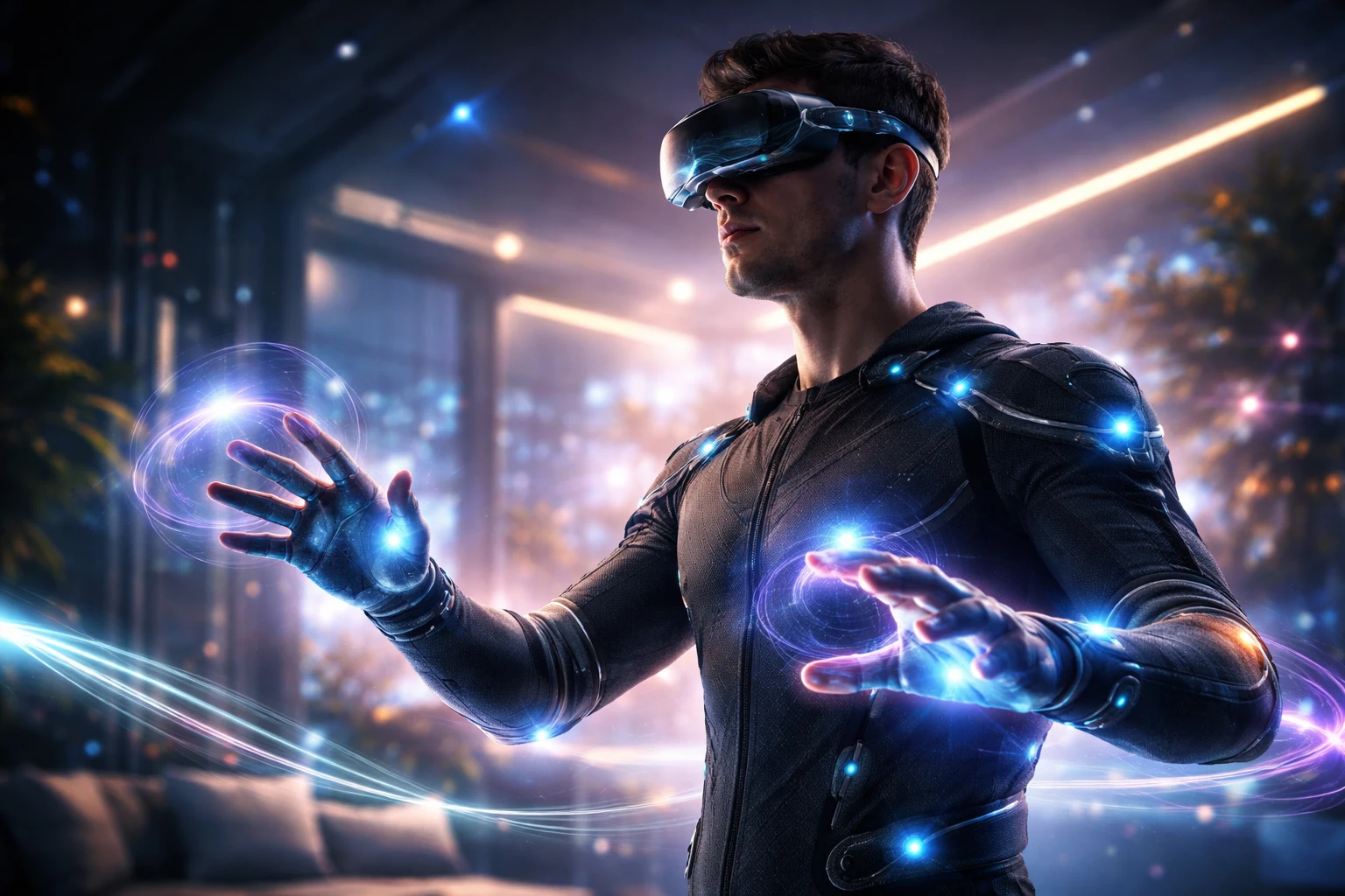 Täiustatud haptiline tagasiside VR-is – järgmise põlvkonna kandev haptika tehnoloogia, mis võimaldab füüsilist interaktsiooni virtuaalmaailmas.
