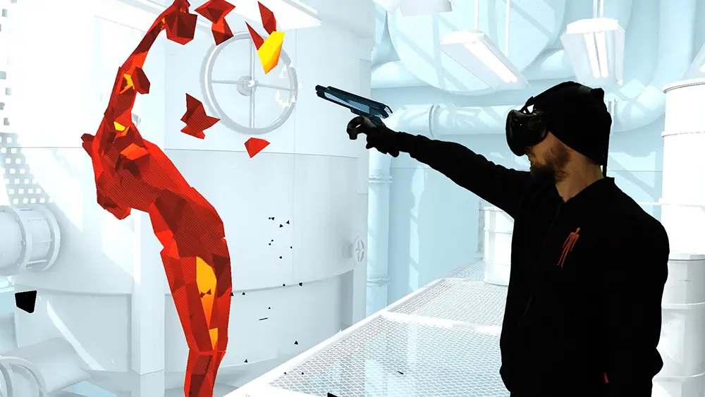 Superhot VR mänguviis — aeg aeglustub kui seisad paigal