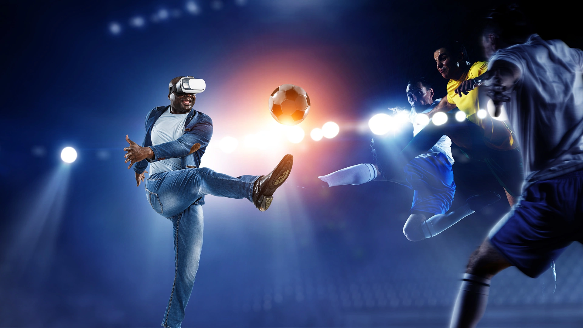 VR fitness treening ja VR sportimine. Mängi jalgpalli oma elutoas virtuaalreaalsuses virtuaalprillidega.