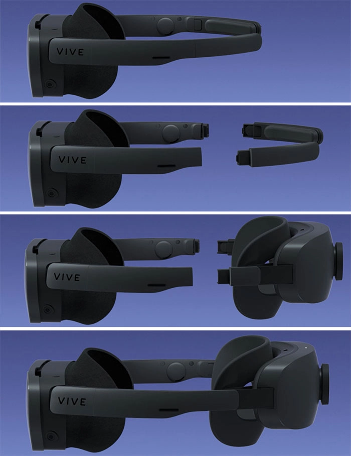 HTC Vive XR Elite eemaldatav aku. XR prillidel on vahetatav ehk eemaldatav aku.