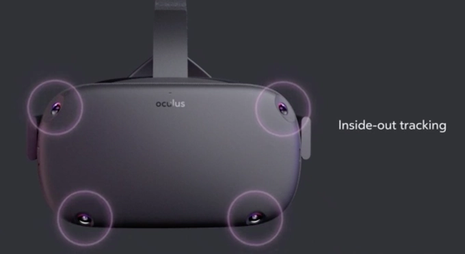 Inside-out tracking kaamerad VR-prillidel. Oculus virtuaalprillid kaameratega.