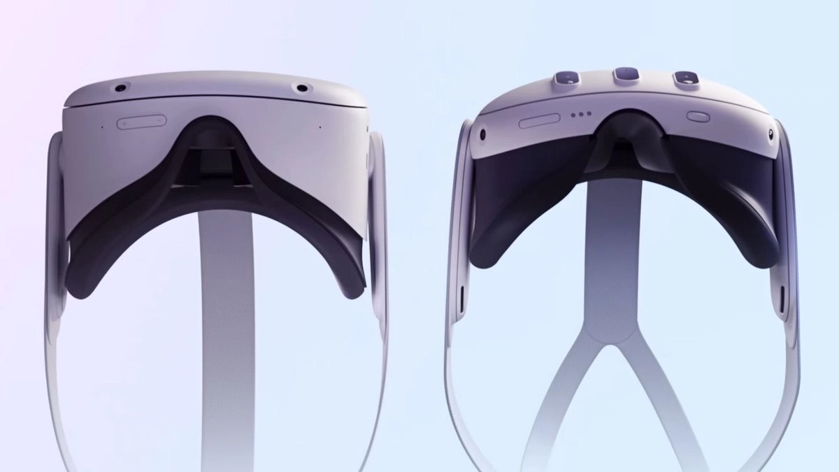 Oculus VR prillid Meta Quest 3S külgprofiil ja pearihm.