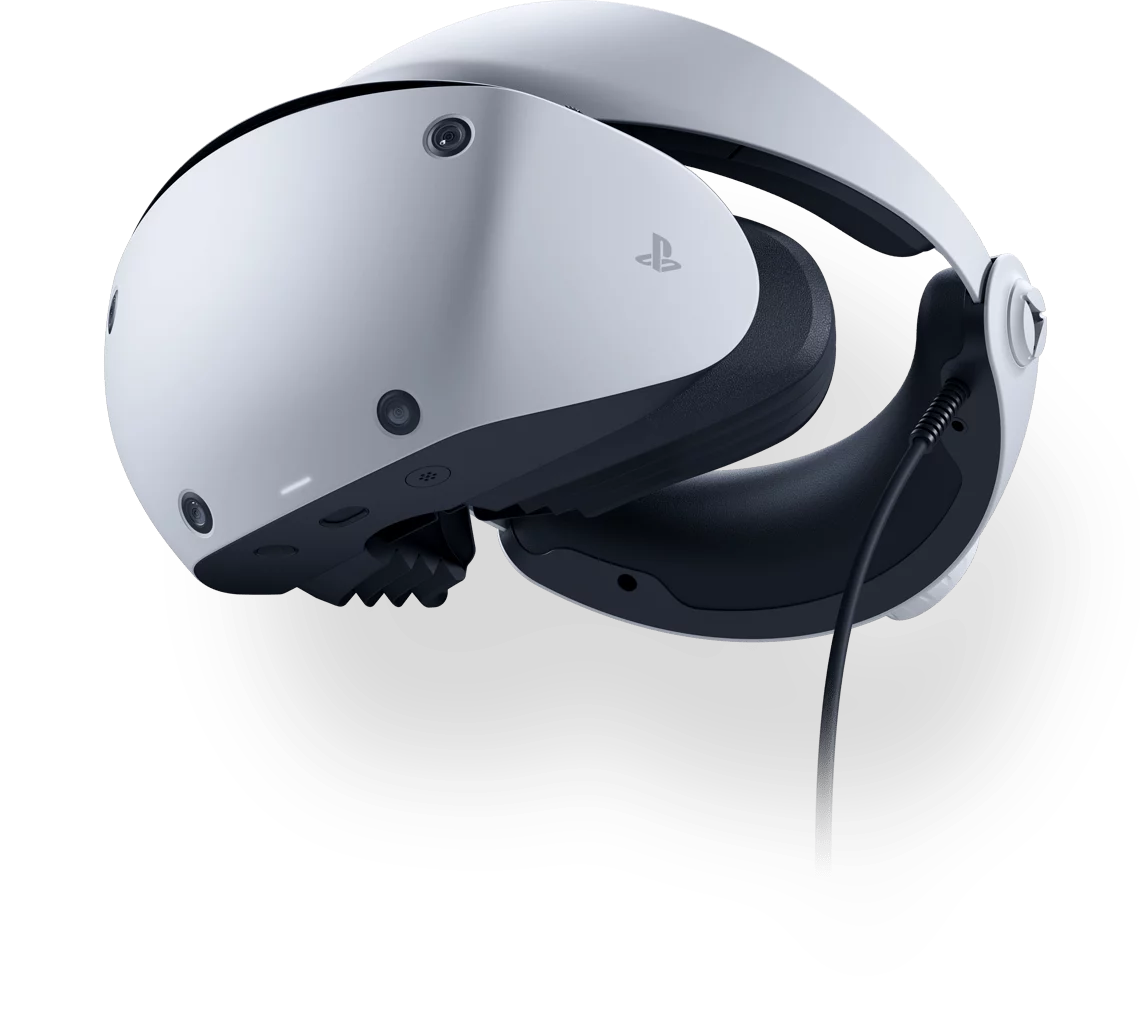 Sony PlayStation VR2 halo-disainiga peakomplekt – sisseehitatud mugavus ja pehmendus ilma eraldi pearihma vajaduseta.